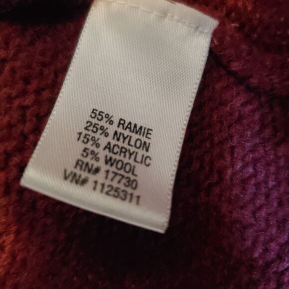 Converse One Star Sweater Womens Medium Cowl Neck Long Sleeve Maroon Red - Picture 9 of 15